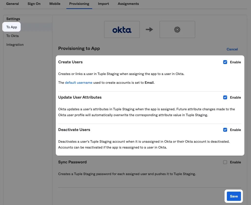 Enable SCIM Features