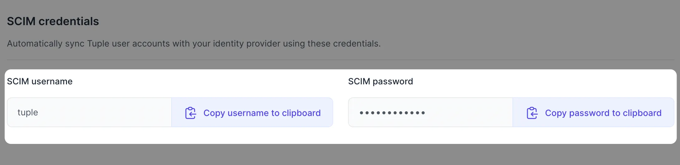 View SCIM Credentials