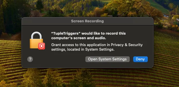 Triggers OS permissions prompt